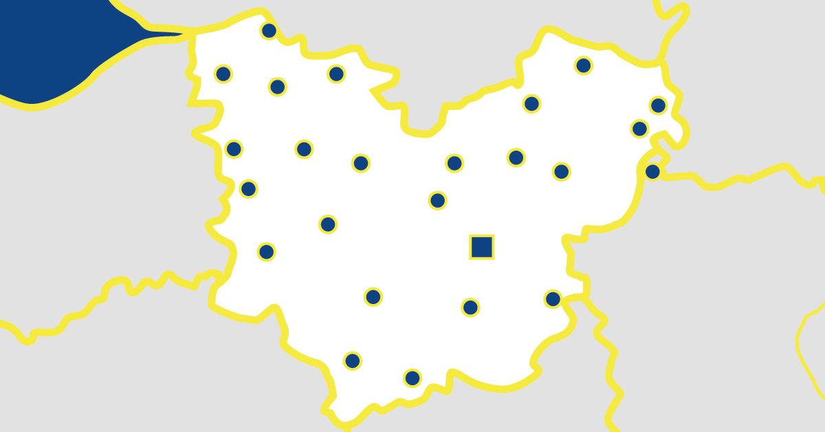 Carte départementale de l'Eure en Normandie